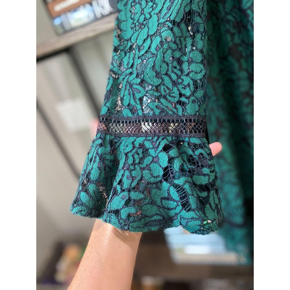 Eliza J Bell Sleeve Lace Shift Dress Green 14 - Picture 8 of 10